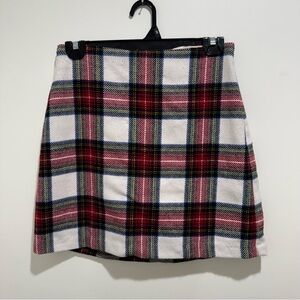 ABERCROMBIE &‎ FITCH Plaid Wool Blend Mini Skirt XS
